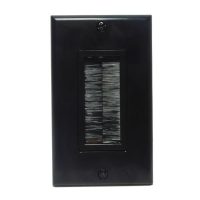 Cable Pass through Wall Plate Brush Style Single Gang Decora Black