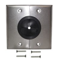 Cable Pass through Wall Plate Double Gang Stainless Steel Split