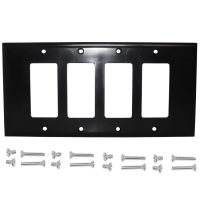 Decora Four Gang Wall Plate Black
