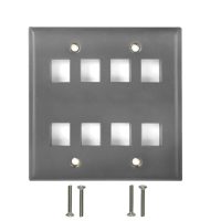 Double Gang 8 Port Keystone Stainless Steel Wall Plate