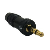 Premium 3.5mm Locking Stereo Male Solder Connector 6.3mm ID Black