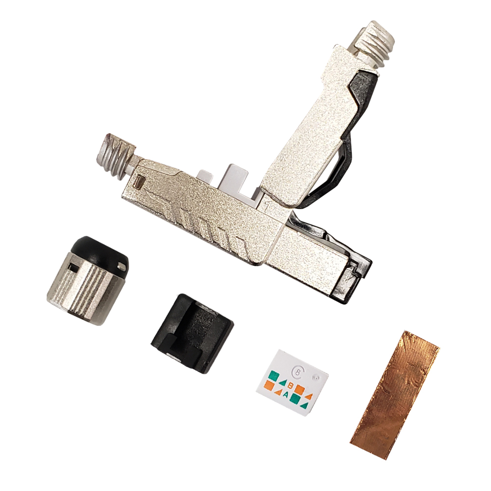RJ45 Cat8 Shielded Field Termination Tool Less Plug Solid or Stranded1