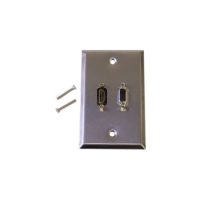 VGA HDMI Single Gang Wall Plate Kit Stainless Steel 2