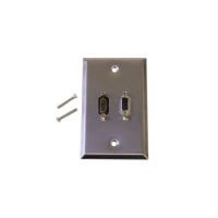VGA HDMI Single Gang Wall Plate Kit Stainless Steel