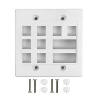 Wall Plate 8 Port Keystone 2 Port Dual Keystone Double Gang White