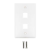 Wall Plate Flush Style 2 Port Single Gang Keystone White 1