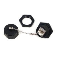 c7d1e Other Brands Cab JK C5P SBK IP68 IP Rated Cables Accessories Cat5e RJ45 Female to 110 Punch Down Shielded Bulkhead Coupler Waterproof IP68 Rated Black
