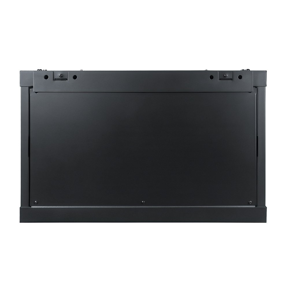 Wall Mount Cabinet 6U x 13.5″ Usable Depth Glass Door – Black 3