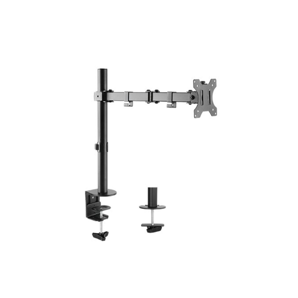 13 32″ Single Monitor TV Desk Mount Dual Installation Option Grommet Clamp